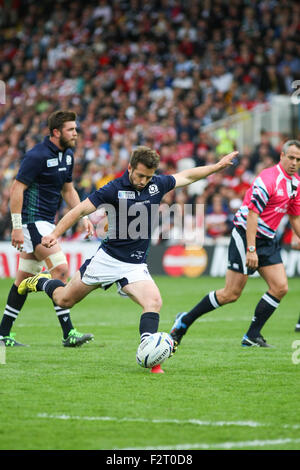 Gloucester, Großbritannien. 23. September 2015. Rugby-Weltmeisterschaft 2015 - Schottland gegen Japan, spielten im Kingsholm Stadium, Gloucestershire UK Credit: Peter Lopeman/Alamy Live News Stockfoto