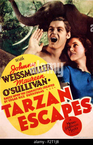 Tarzan Escapes - Filmplakat Stockfoto