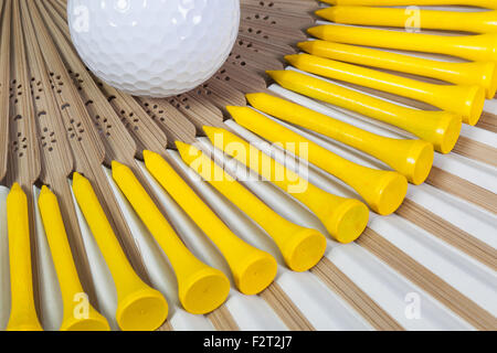 Typische japanische hand Fan gemacht von Bambus und Golf-Ausrüstungen Stockfoto