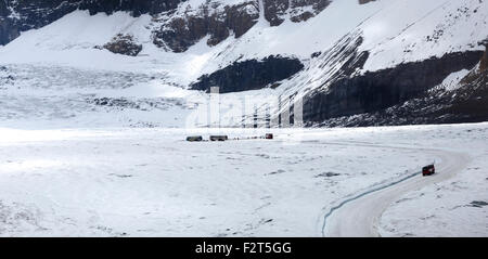 Brewster Schnee Trainer Transport von Touristen auf dem Athabasca-Gletscher, in den Rocky Mountains, Alberta, Kanada, Nordamerika. Stockfoto