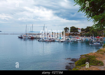 Blick auf Neos Marmaras, Chalkidiki, Griechenland Stockfoto