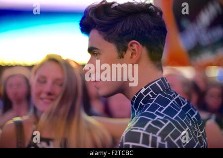 Nathan Sykes Videoaufnahme mit Times Square: Nathan Sykes Where: New York City, New York, USA bei: 23. Juli 2015 Stockfoto