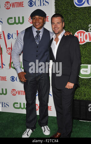 LOS ANGELES, CA - 28. Juli 2010: Chris O' Donnell & LL Cool J - stars von "NCIS: Los Angeles - bei CBS TV Summer Press Tour Party in Beverly Hills. Stockfoto