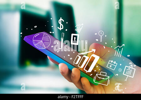1 erwachsenen Mannes Handy-Technologie Stockfoto