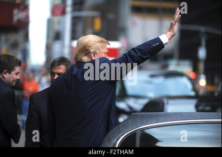 New York City. 22. Sep, 2015. Donald Trump besucht "The Late Show mit Stephen Colbert" an Ed Sullivan Theater am 22. September 2015 in New York City. / Bild Allianz © Dpa/Alamy Live-Nachrichten Stockfoto