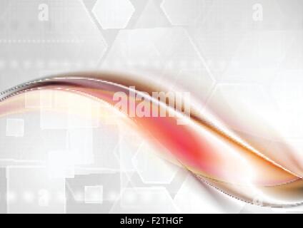 Abstrakt rot grau wellig Tech Hintergrund. Geometrischen Vektor-design Stock Vektor