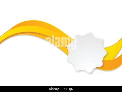 Orange Wellen und white-Label-Aufkleber. Vektor-design Stock Vektor