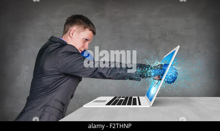 Kaufmann ist Boxen Stockfoto