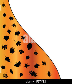 Abbildung: Herbst Blatt Silhouetten Hintergrund. Orange wallpaper Design. Stockfoto