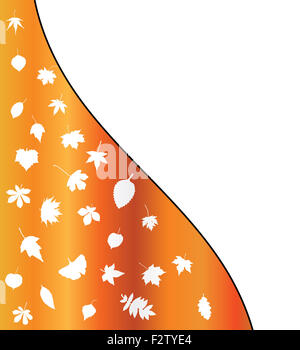 Abbildung: Herbst Blatt Silhouetten Hintergrund. Orange wallpaper Design. Stockfoto