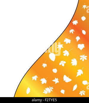 Abbildung: Herbst Blatt Silhouetten Hintergrund. Orange wallpaper Design. Stockfoto