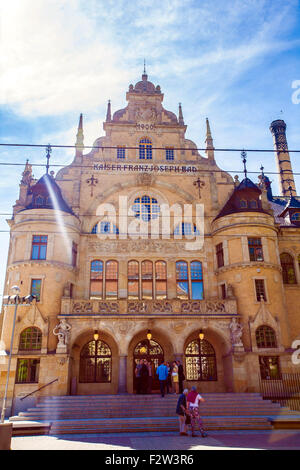 Kaiser Franz-Josef schlecht, Mestske Lazne Gebäude in Liberec Stadt nördlich von Tschechien Stockfoto