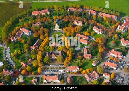 Frankreich, Haut Rhin (68), Rouffach, CHS Psychiatric Specialized Hospital Centre (Luftaufnahme) Stockfoto