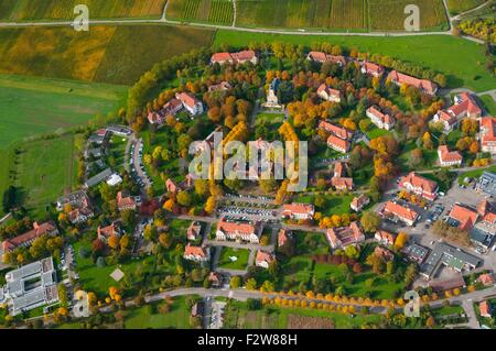 Frankreich, Haut Rhin (68), Rouffach, CHS Psychiatric Specialized Hospital Centre (Luftaufnahme) Stockfoto