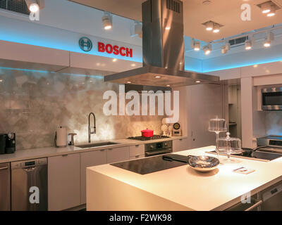 Luxus innen Bosch Marke Küche Design Showroom, NYC, USA Stockfoto