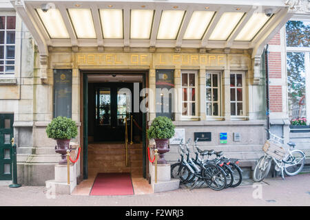 Eingang zum Hotel De l ' Europe, Amsterdam Stockfoto