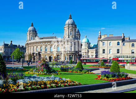 Das Maritime Museum, Rathaus und Queen es Gärten, Kingston upon Hull, Osten Reiten von Yorkshire, England UK Stockfoto