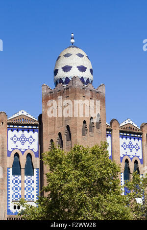 Barcelona-Stierkampfarena La Monumental Mosaik-Gebäude Stockfoto