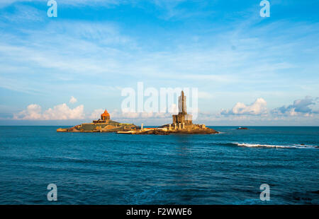 Stock Foto Kanyakumari Sea, Vivekananda Rock, Thiruvalluvar Statue und schöne Blue Sky Blue Sea, Tamil Nadu, Indien Stockfoto