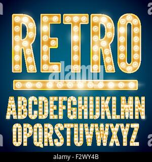 Lampen-Schriftart Stock Vektor
