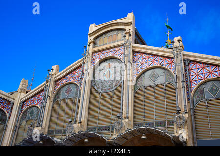 Valencia Mercado Central Markt Fassade in Spanien Stockfoto