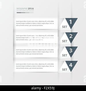 Dreieck moderne Infografiken banner.white Farbstil. Stock Vektor