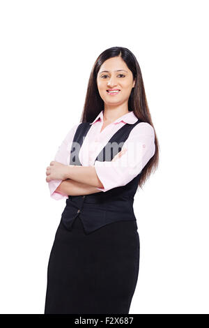 1 indische Business Frau stehende pose Stockfoto