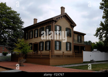 Heimat von Präsident Abraham Lincoln in Springfield, Illinois Stockfoto