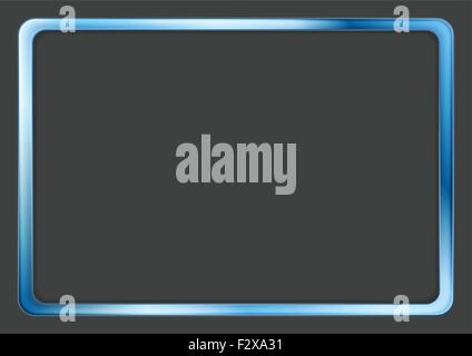 Lebendige blauen Neon Rahmen auf dunklem Hintergrund. Vektor-design Stock Vektor