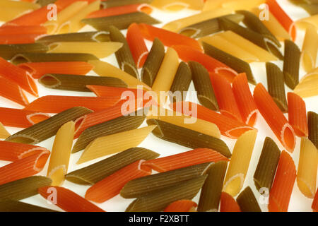 Pasta Penne Rigate Tri Color Stockfoto