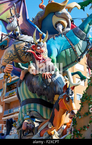 Fallas-Fest-Figuren in Valencia traditionelle Feier in Spanien Stockfoto