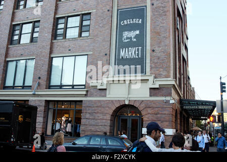 Der Chelsea Market befindet sich in einem ehemaligen Keksfabrik auf Ninth Avenue bei 15th Street in Manhattan, New York City. Stockfoto