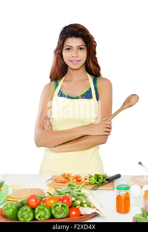 1 indische erwachsenen Frau Hausfrau Küche kochen Stockfoto