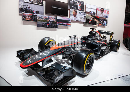 McLaren-Honda Formel1 Rennwagen auf der IAA International Motor Show 2015. 22. September 2015 in Frankfurt Main, Deutschland Stockfoto