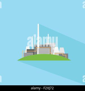 Fabrik flache Pflanze Symbol Vektor-Illustration Stock Vektor