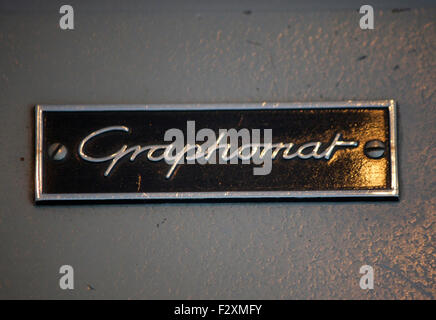 "Graphomat" Logo - Deutsches Technikmuseum Berlin-Kreuzberg. Stockfoto