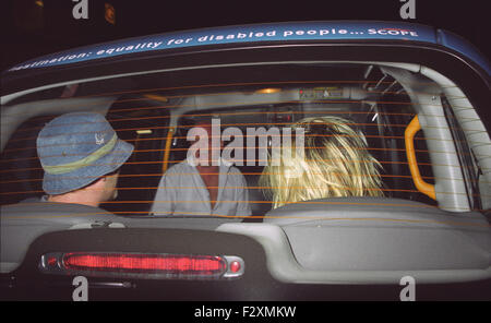 Billy Piper und Chris Evans trinken Soho Abend mit Freund Aldo Zilli (Kredit Bild © Jack Ludlam) Stockfoto