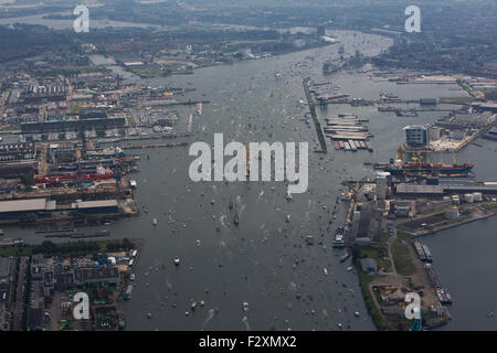 Intocht Sail 2015, Het Ij in Amsterdam Stockfoto