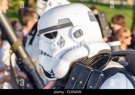 VII Trainingstag der spanischen Garnison 501st Legion, - StarWars-. Unbekannter Mann verkleidet von - Sandtrooper-. Stockfoto