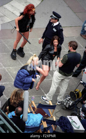 Candid shots Spice World Film Set Albert Hall Victoria Beckham Ach Posh und co Dreharbeiten London 16.07.97 (Credit Bild © Jack Ludlam) Stockfoto