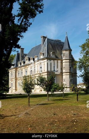 Äußere des Schlosses Rousseau de Sipian in Bordeaux, Frankreich Stockfoto