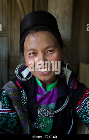 Ethnische "Black Hmong"-Stamm in Nord-Vietnam. Stockfoto