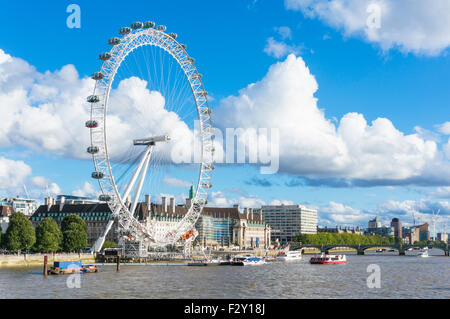 Das London Eye am Südufer des Flusses Themse London England GB UK EU Europa Stockfoto