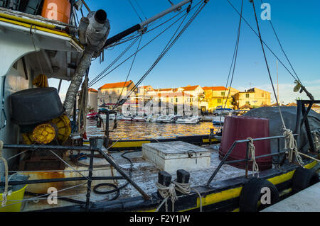 Tribunj, kleinen Fischerort an der Adria, Kroatien Stockfoto