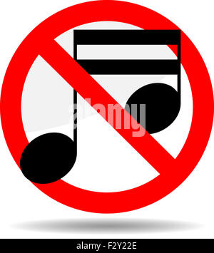 Ton zu verbieten. Symbol-Zeichen beachten Sie Verbot, Audio-Abzeichen, keine Musik, Symbol-Vektor-illustration Stockfoto