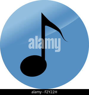 Symbol Hinweis flach moderne Musikstil. Produktion musikalischen Symbol, soliden Bass, Zeichen isoliert, Vektor-illustration Stockfoto