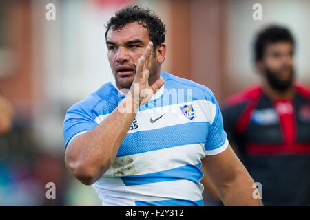 Kingsholm, Gloucester, Großbritannien. 25. Sep 2015. Rugby World Cup. Argentinien gegen Georgien. Argentinien Kapitän Agustin Creevy. Bildnachweis: Aktion Plus Sport/Alamy Live-Nachrichten Stockfoto