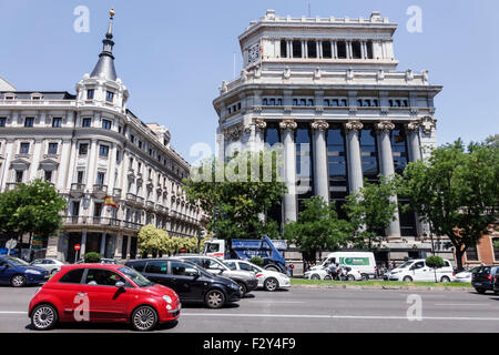 Madrid Spanien, Hispanic Centro, Calle de Alcala, Instituto Cervantes, Cervantes Institut, Hauptsitz, Caryatids Gebäude, karyatides, neoklassizistische Architektur Stockfoto