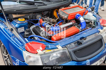 Getunten Auto-Turbomotor von Lada closeup Stockfoto