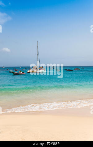 Luftaufnahme von Santa Maria Beach in Insel Sal Kapverden - Cabo Verde Stockfoto